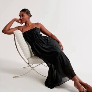 ABERCROMBIE BLACK MAXI DRESS LOW BACK M